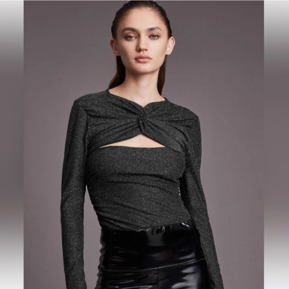 AllSaints Caelum Cut-Out Long Sleeve Top